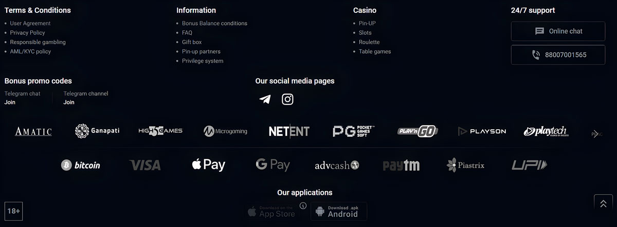Sítio Web oficial do Pin Up: Navegação e interface